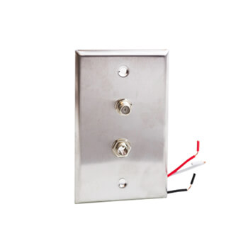 quarter inch pillow speaker/RF connector wall plate